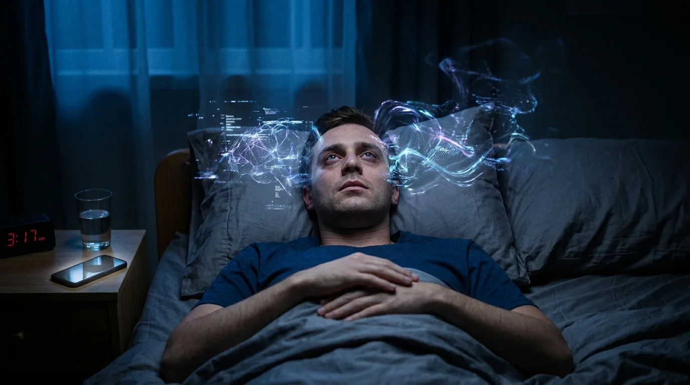 バイノーラルビートで睡眠改善 — 脳波と周波数のイメージ