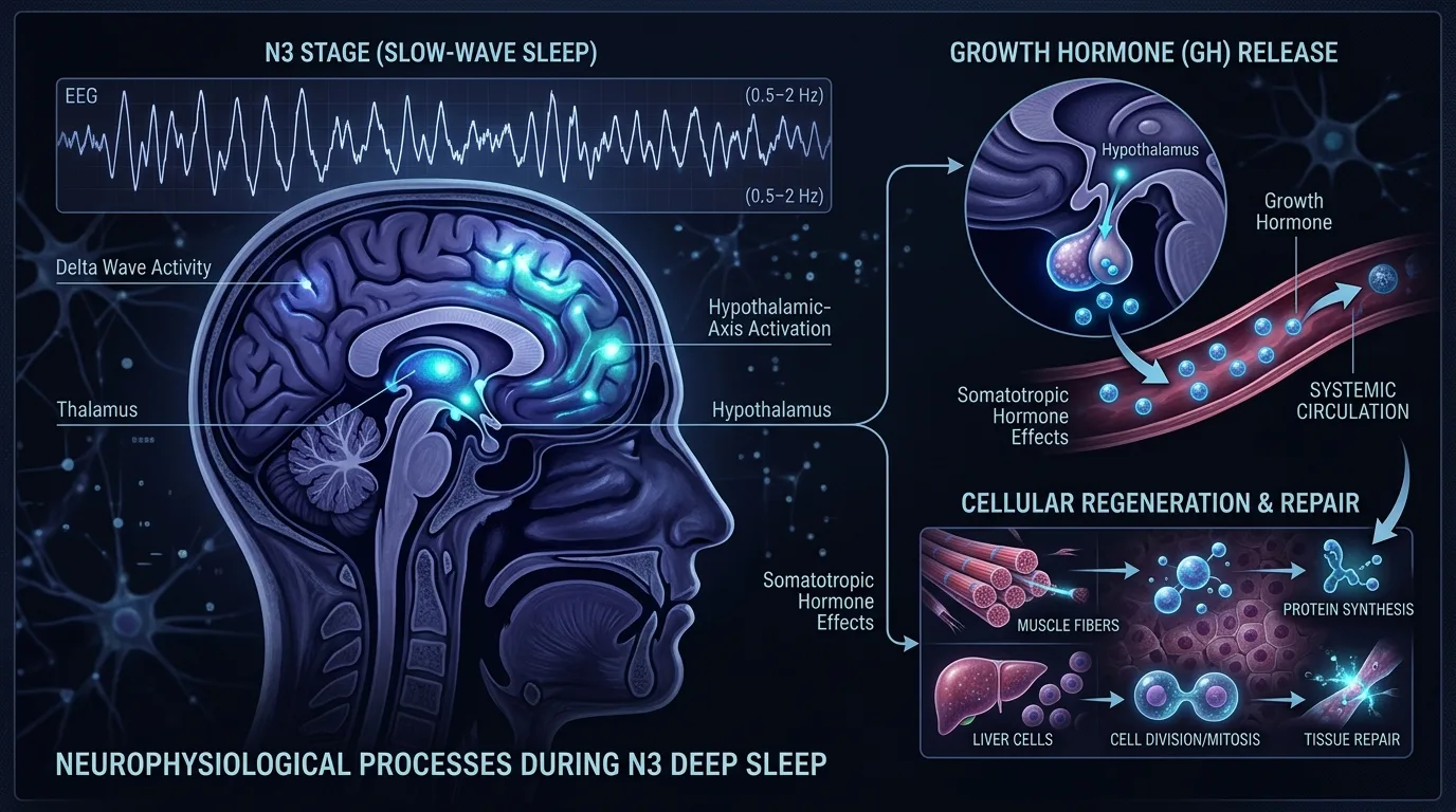 バイノーラルビートで睡眠改善 — 脳波と周波数のイメージ