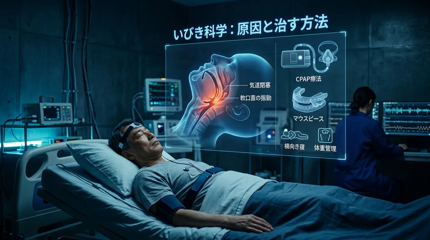 バイノーラルビートで睡眠改善 — 脳波と周波数のイメージ