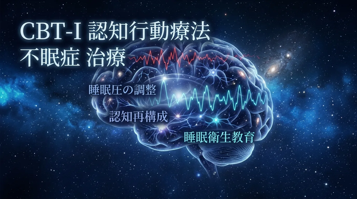 バイノーラルビートで睡眠改善 — 脳波と周波数のイメージ